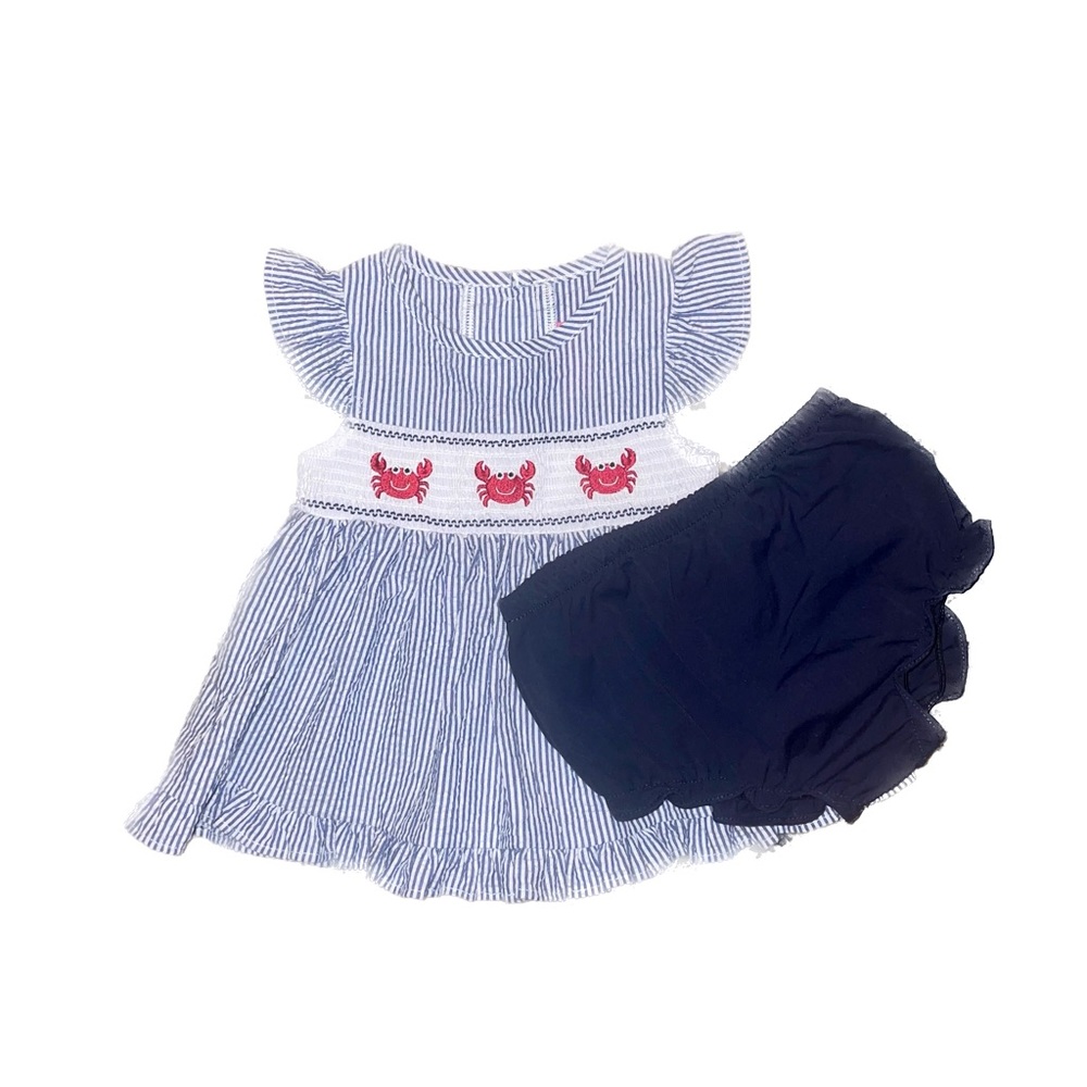 6M pin stripe ruffle dress